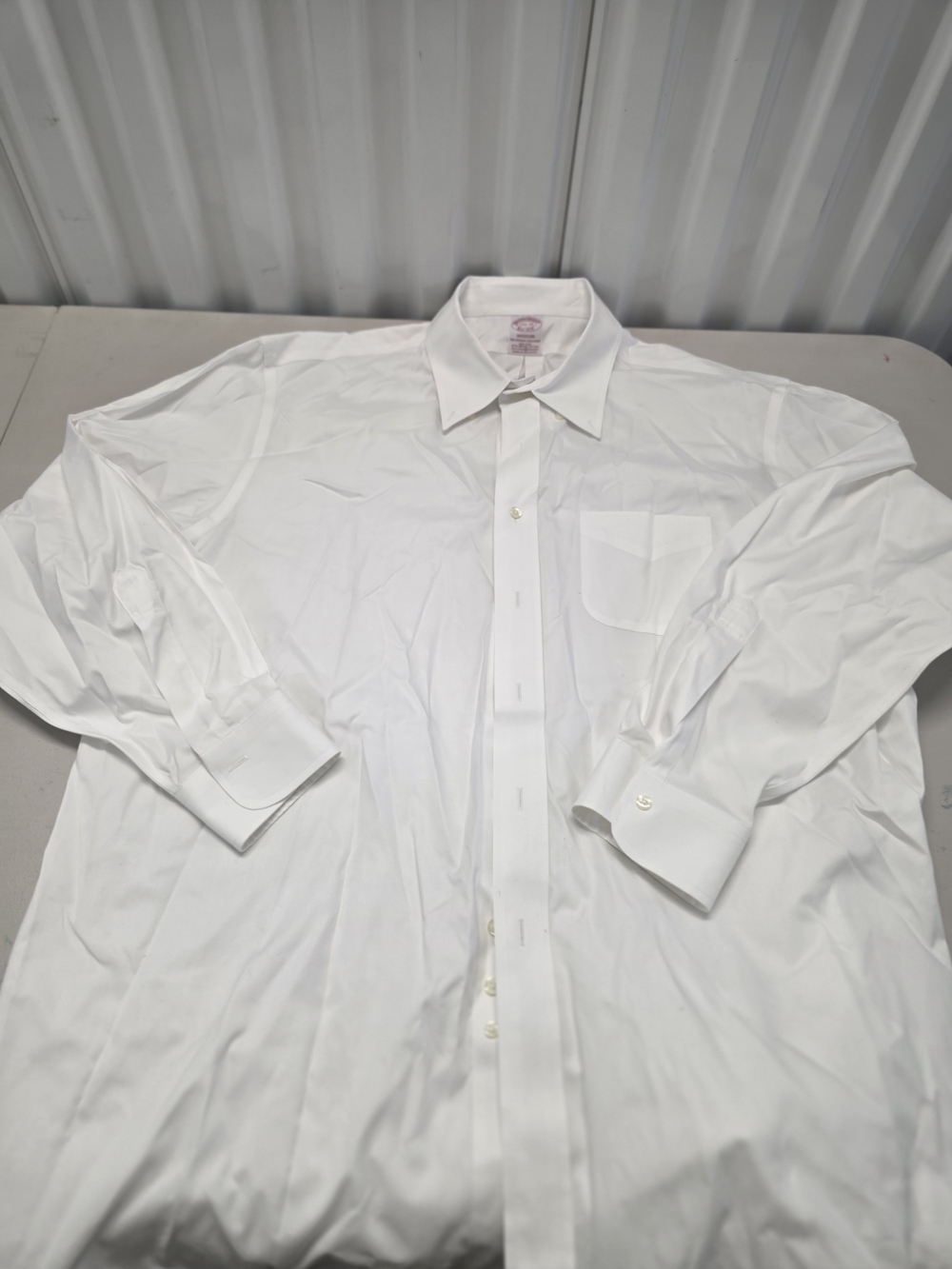 Brooks Brothers Madison White Button Down Shirt Men's Size 17.5 - 35
